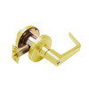 T351GD-D-605 Falcon T Series Cylindrical Closet Lock with Dane Lever Style Prepped for SFIC in Bright Brass Finish