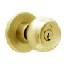 X521GD-TG-605 Falcon X Series Cylindrical Office Lock with Troy-Gala Knob Style in Bright Brass Finish