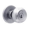 X411GD-TG-626 Falcon X Series Cylindrical Asylum Lock with Troy-Gala Knob Style in Satin Chrome Finish