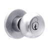 X411GD-TG-625 Falcon X Series Cylindrical Asylum Lock with Troy-Gala Knob Style in Bright Chrome Finish