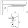 CPS7570-694-LH Norton 7570 Series Security Door Closer with CloserPlus Spring Arm in Medium Amber Finish