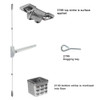 25-V-L-BE-DANE-US4-3-LHR Falcon 25 Series Surface Vertical Rod Devices 510L Dane Lever Trim with Blank Escutcheon in Satin Brass