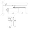 PRO9500H-RH-689 Norton 9500 Series Hold Open Cast Iron Door Closer with Parallel Rigid Offset Arm in Aluminum Finish