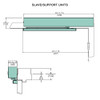 7214MPSO-RH-24VDC-694 Norton 7200 Series Electromechanical Closer and Holder with Rigid Arm Slide Track Slave/Support Unit in Medium Amber Finish