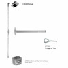 24-C-L-DANE-US15-3-LHR Falcon 24 Series Concealed Vertical Rod Device with 712L Dane Lever Trim in Satin Nickel