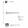 24-C-L-DT-DANE-US15-3-RHR Falcon 24 Series Concealed Vertical Rod Device 712L-DT Dane Lever with Dummy Trim in Satin Nickel