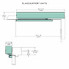 7253MPSO-LH-24VDC-696 Norton 7200 Series Electromechanical Closer and Holder with Double Egress Arm Slide Track Slave/Support Unit in Gold Finish