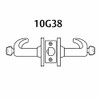 2870-10G38-GL-03 Sargent 10 Line Cylindrical Classroom Locks with L Lever Design and G Rose Prepped for SFIC in Bright Brass