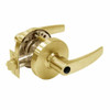 28LC-10G05-LB-03 Sargent 10 Line Cylindrical Entry/Office Locks with B Lever Design and L Rose Less Cylinder in Bright Brass