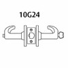 2860-10G24-LL-04 Sargent 10 Line Cylindrical Entry Locks with L Lever Design and L Rose Prepped for LFIC in Satin Brass