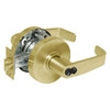 2860-10G54-LL-03 Sargent 10 Line Cylindrical Dormitory Locks with L Lever Design and L Rose Prepped for LFIC in Bright Brass