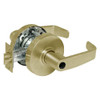 28LC-10G38-LL-04 Sargent 10 Line Cylindrical Classroom Locks with L Lever Design and L Rose Less Cylinder in Satin Brass