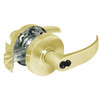 2870-10G37-LP-03 Sargent 10 Line Cylindrical Classroom Locks with P Lever Design and L Rose Prepped for SFIC in Bright Brass