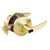 2870-10G04-GB-03 Sargent 10 Line Cylindrical Storeroom/Closet Locks with B Lever Design and G Rose Prepped for SFIC in Bright Brass
