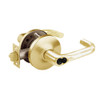2860-10G24-GJ-03 Sargent 10 Line Cylindrical Entry Locks with J Lever Design and G Rose Prepped for LFIC in Bright Brass