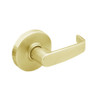 28-7U93-LL-04 Sargent 7 Line Cylindrical Single Lever Pull with L Lever Design and L Rose in Satin Brass
