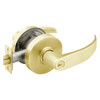 28-7G37-LP-03 Sargent 7 Line Cylindrical Classroom Locks with P Lever Design and L Rose in Bright Brass