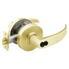 2870-7G37-LP-03 Sargent 7 Line Cylindrical Classroom Locks with P Lever Design and L Rose Prepped for SFIC in Bright Brass