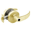 28LC-7G37-LP-03 Sargent 7 Line Cylindrical Classroom Locks with P Lever Design and L Rose Less Cylinder in Bright Brass