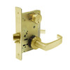 8289-LNL-03 Sargent 8200 Series Holdback Mortise Lock with LNL Lever Trim in Bright Brass