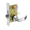 8225-LNP-26 Sargent 8200 Series Dormitory or Exit Mortise Lock with LNP Lever Trim and Deadbolt in Bright Chrome