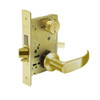 8225-LNP-03 Sargent 8200 Series Dormitory or Exit Mortise Lock with LNP Lever Trim and Deadbolt in Bright Brass