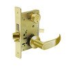 8243-LNP-03 Sargent 8200 Series Apartment Corridor Mortise Lock with LNP Lever Trim and Deadbolt in Bright Brass