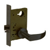 8215-LNP-10B Sargent 8200 Series Passage or Closet Mortise Lock with LNP Lever Trim in Oxidized Dull Bronze
