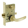 8256-LNB-04 Sargent 8200 Series Office or Inner Entry Mortise Lock with LNB Lever Trim in Satin Brass