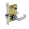LC-8204-LNL-26D Sargent 8200 Series Storeroom or Closet Mortise Lock with LNL Lever Trim Less Cylinder in Satin Chrome