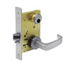 LC-8236-LNL-26D Sargent 8200 Series Closet Mortise Lock with LNL Lever Trim Less Cylinder in Satin Chrome