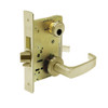 LC-8245-LNL-04 Sargent 8200 Series Dormitory or Exit Mortise Lock with LNL Lever Trim and Deadbolt in Satin Brass
