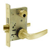 LC-8226-LNB-03 Sargent 8200 Series Store Door Mortise Lock with LNB Lever Trim Less Cylinder in Bright Brass