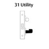 LC-8231-LNP-04 Sargent 8200 Series Utility Mortise Lock with LNP Lever Trim Less Cylinder in Satin Brass