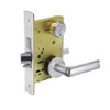 8245-LNE-26 Sargent 8200 Series Dormitory or Exit Mortise Lock with LNE Lever Trim and Deadbolt in Bright Chrome