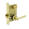 8231-LNF-03 Sargent 8200 Series Utility Mortise Lock with LNF Lever Trim in Bright Brass