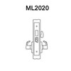 ML2020-LSB-618 Corbin Russwin ML2000 Series Mortise Privacy Locksets with Lustra Lever in Bright Nickel