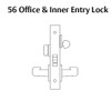 LC-8256-LNF-03 Sargent 8200 Series Office or Inner Entry Mortise Lock with LNF Lever Trim Less Cylinder in Bright Brass