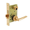 LC-8241-LNF-10 Sargent 8200 Series Classroom Security Mortise Lock with LNF Lever Trim and Deadbolt Less Cylinder in Satin Bronze