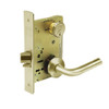 8231-LNW-04 Sargent 8200 Series Utility Mortise Lock with LNW Lever Trim in Satin Brass