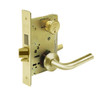 8225-LNW-03 Sargent 8200 Series Dormitory or Exit Mortise Lock with LNW Lever Trim and Deadbolt in Bright Brass