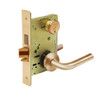 8245-LNW-10 Sargent 8200 Series Dormitory or Exit Mortise Lock with LNW Lever Trim and Deadbolt in Dull Bronze