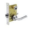 LC-8205-LNW-26 Sargent 8200 Series Office or Entry Mortise Lock with LNW Lever Trim Less Cylinder in Bright Chrome