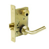 LC-8231-LNW-03 Sargent 8200 Series Utility Mortise Lock with LNW Lever Trim Less Cylinder in Bright Brass