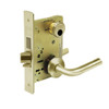 LC-8225-LNW-04 Sargent 8200 Series Dormitory or Exit Mortise Lock with LNW Lever Trim and Deadbolt Less Cylinder in Satin Brass
