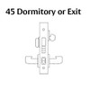 8245-LNA-26-RH Sargent 8200 Series Dormitory or Exit Mortise Lock with LNA Lever Trim and Deadbolt in Bright Chrome