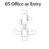 LC-8205-LNA-03-LH Sargent 8200 Series Office or Entry Mortise Lock with LNA Lever Trim Less Cylinder in Bright Brass