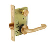8245-LNJ-10 Sargent 8200 Series Dormitory or Exit Mortise Lock with LNJ Lever Trim and Deadbolt in Dull Bronze