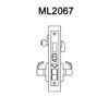 ML2067-DSA-626-LH Corbin Russwin ML2000 Series Mortise Apartment Locksets with Dirke Lever and Deadbolt in Satin Chrome