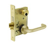 LC-8227-LNJ-03 Sargent 8200 Series Closet or Storeroom Mortise Lock with LNJ Lever Trim and Deadbolt Less Cylinder in Bright Brass